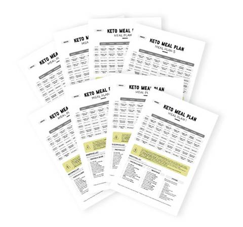 Keto Diet Meal Plan 8 week program sheets